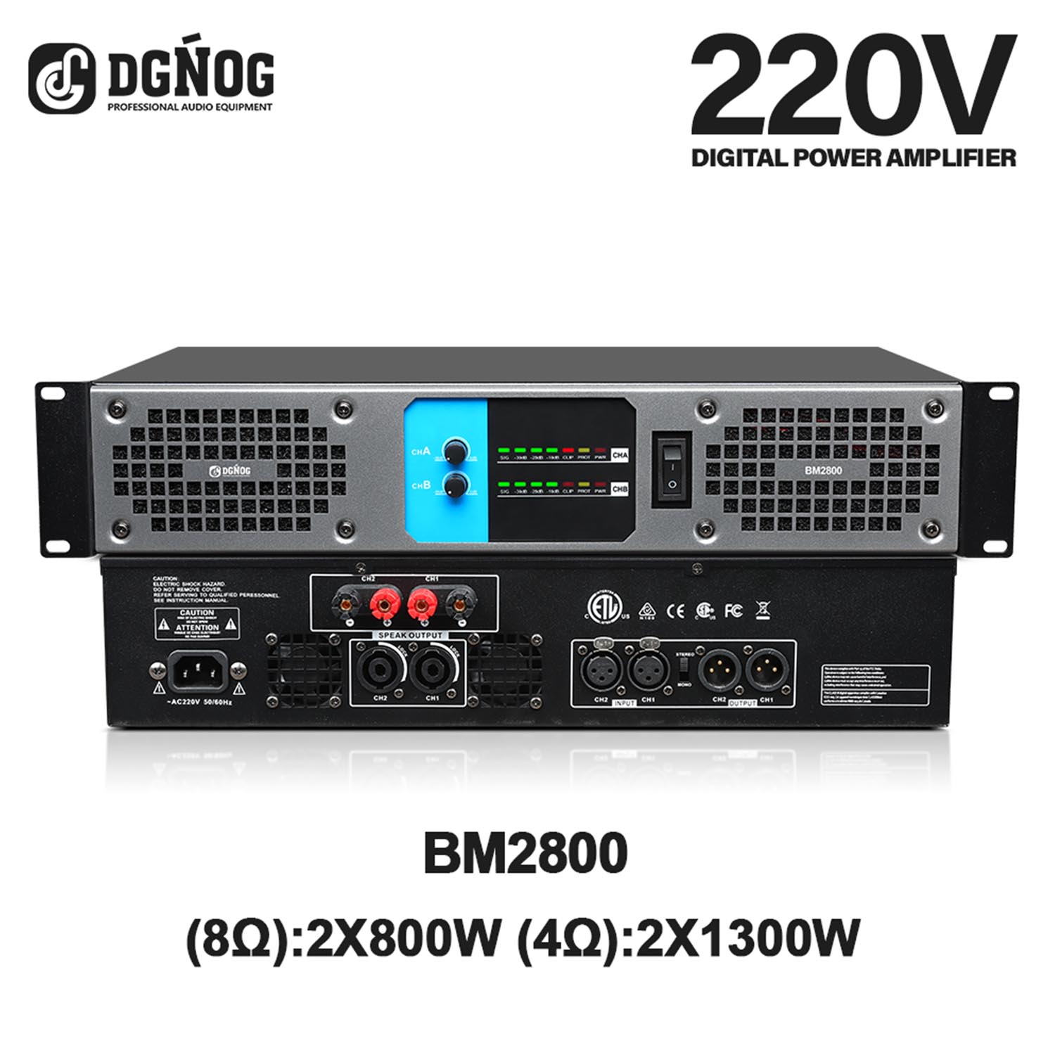 BM2800 digital power amplifier view 2
