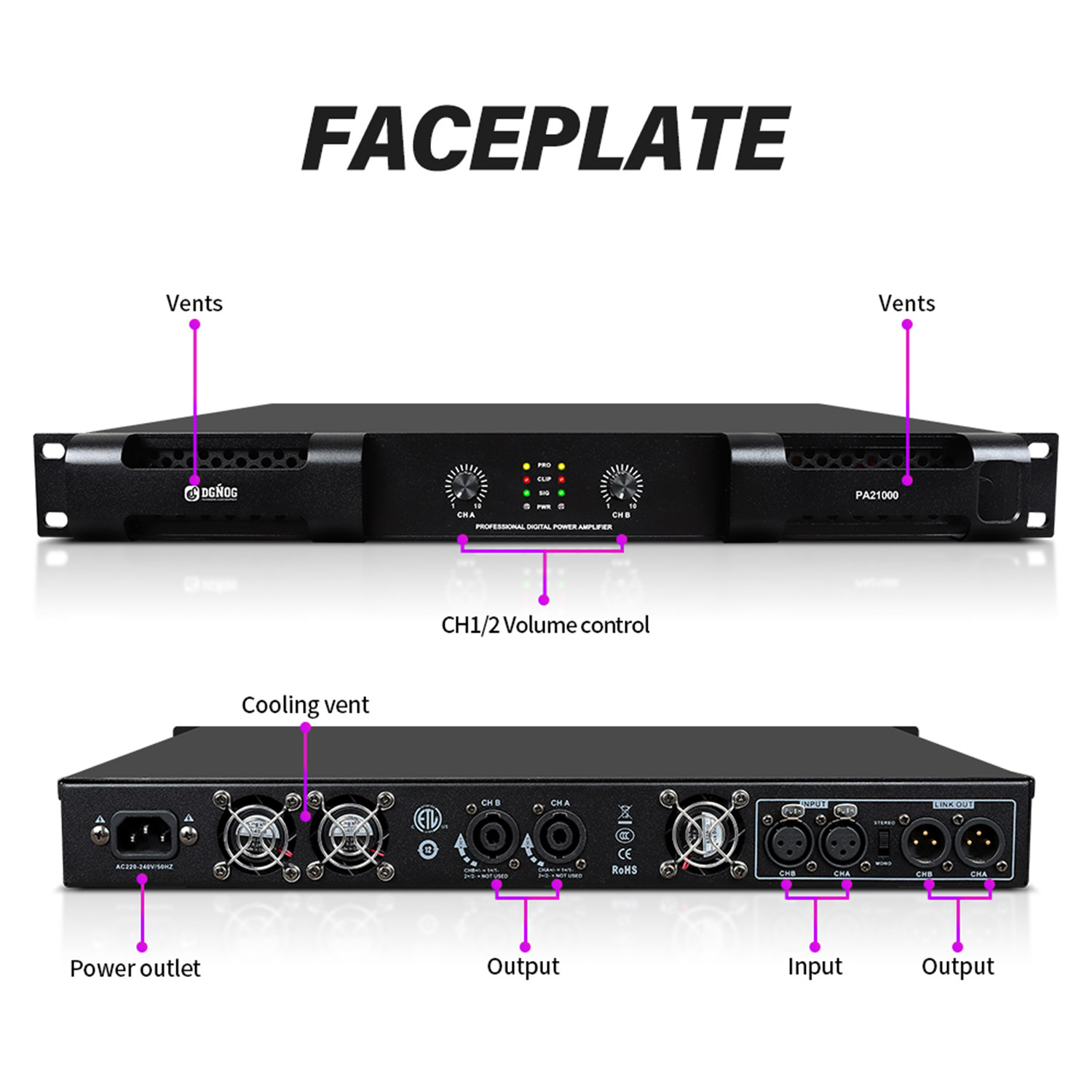PA21200 digital power amplifier view 3