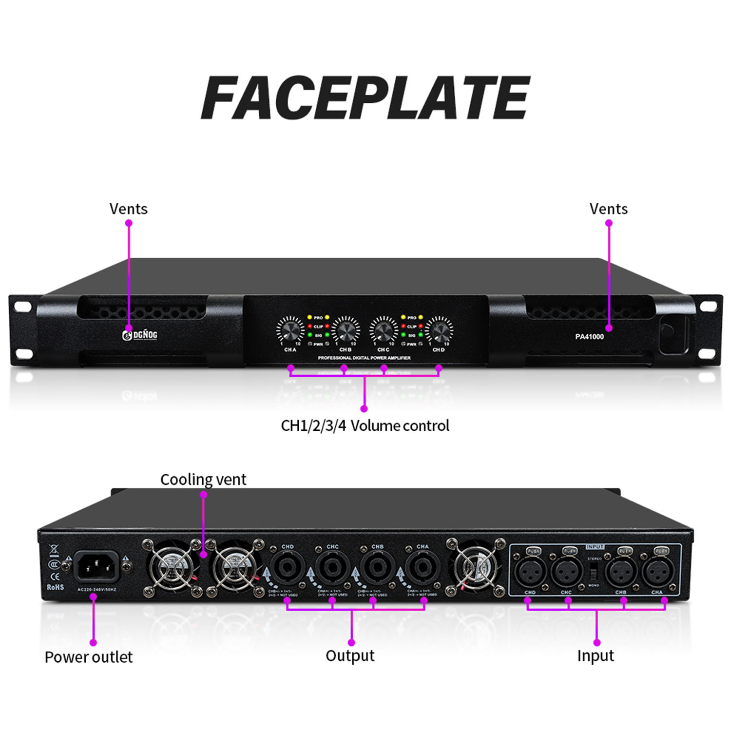 PA41200 digital power amplifier view 3