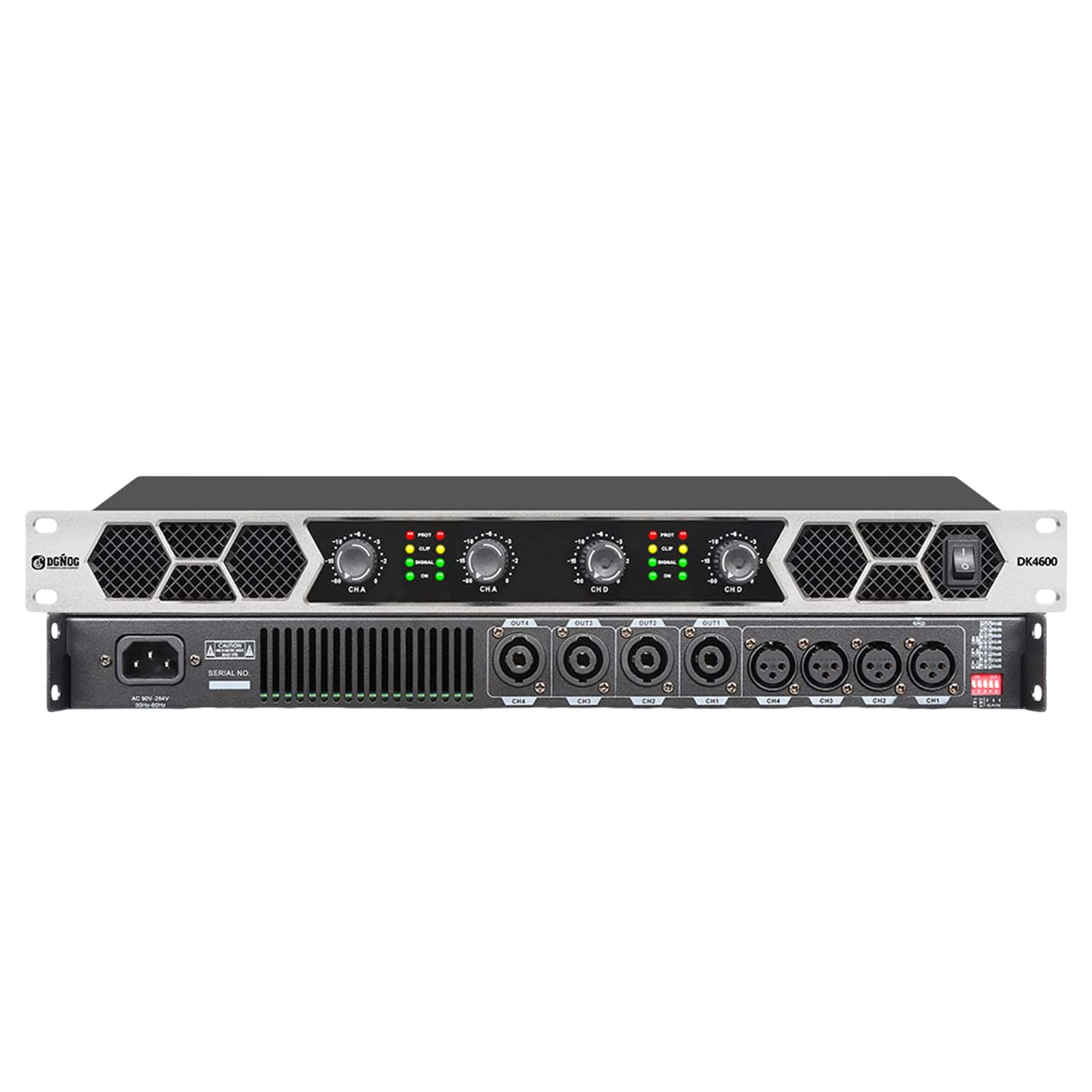 DK4600 four channel professional amplifier view 1