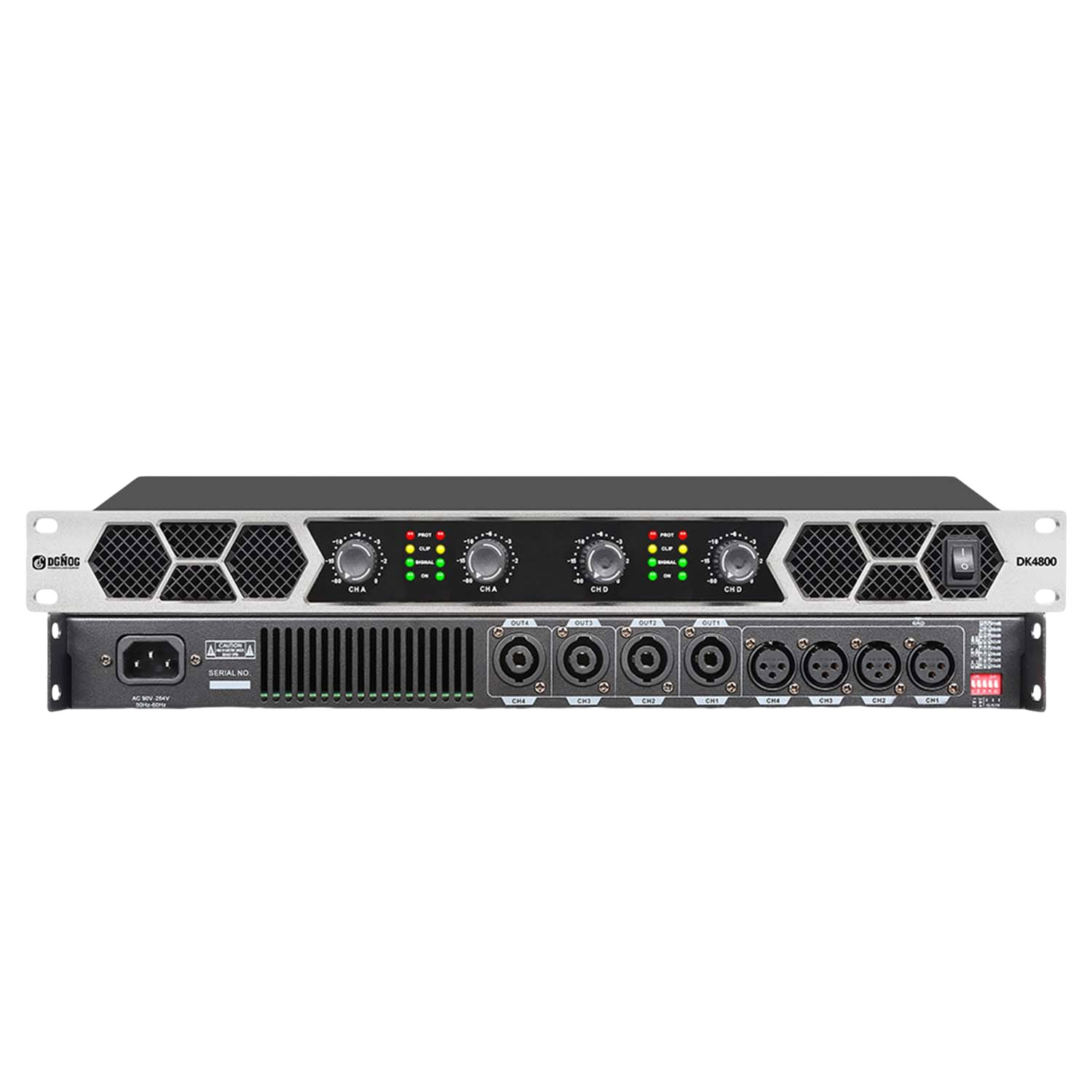 DK4800 four channel professional amplifier view 1