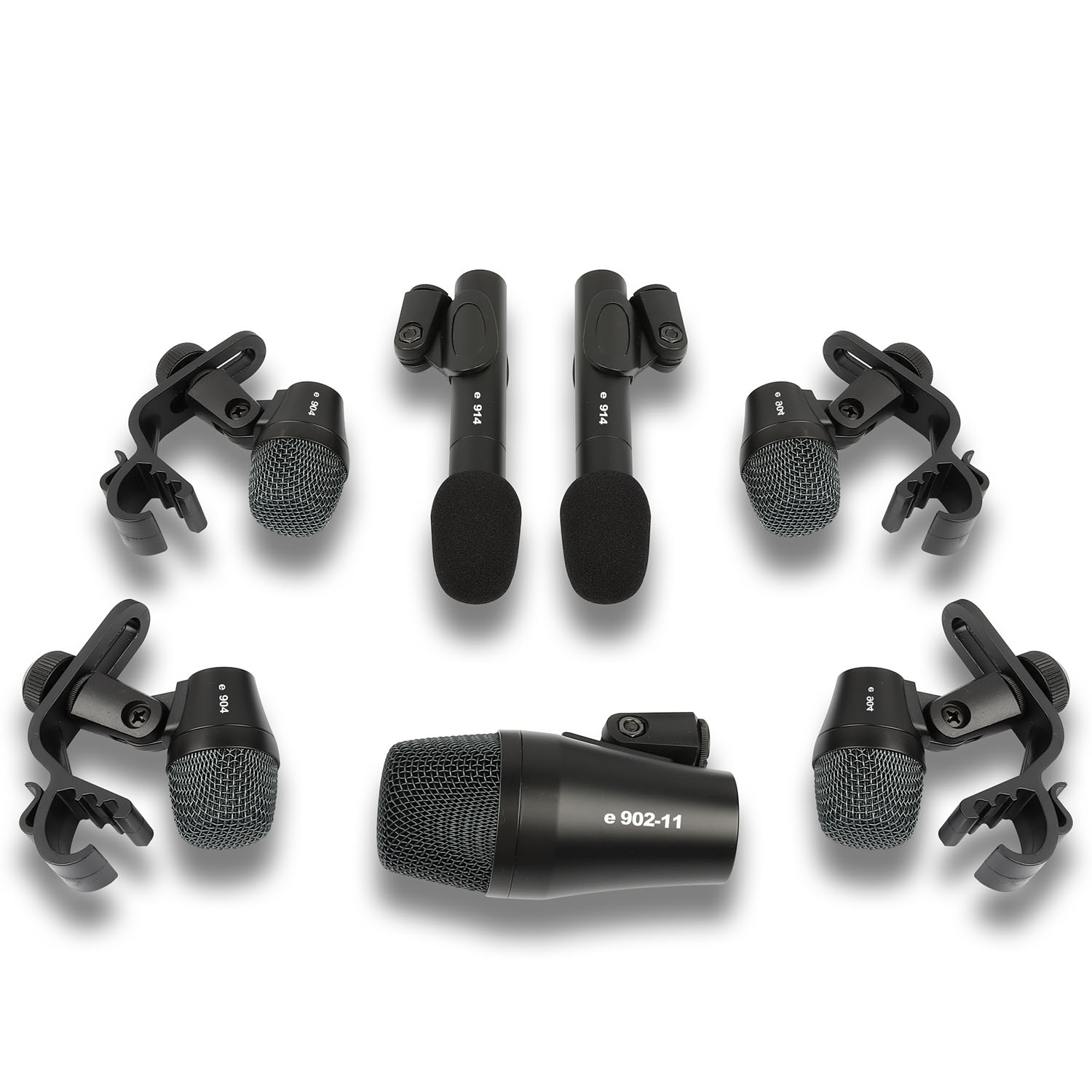 E900 seven-piece drum microphone pack view 1