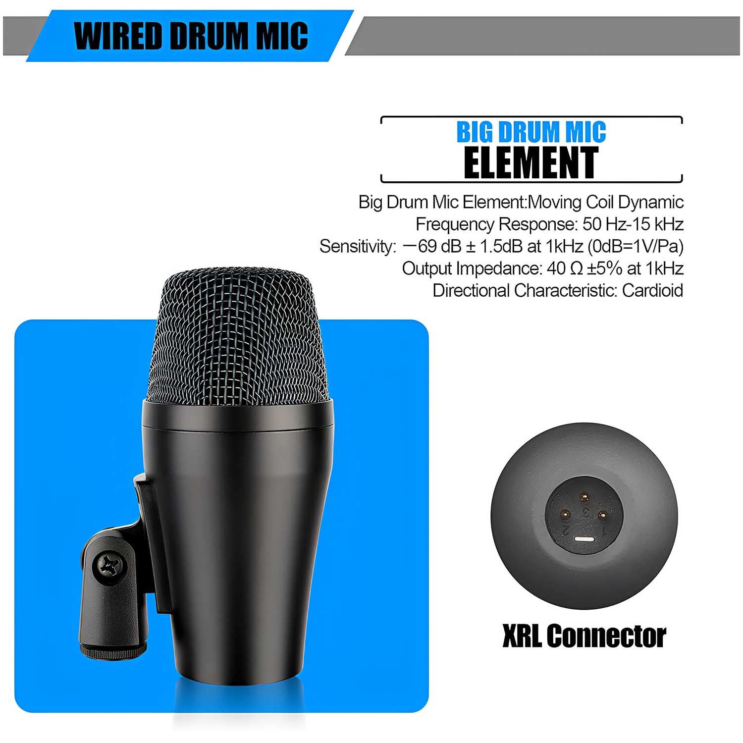 E900 seven-piece drum microphone pack view 2