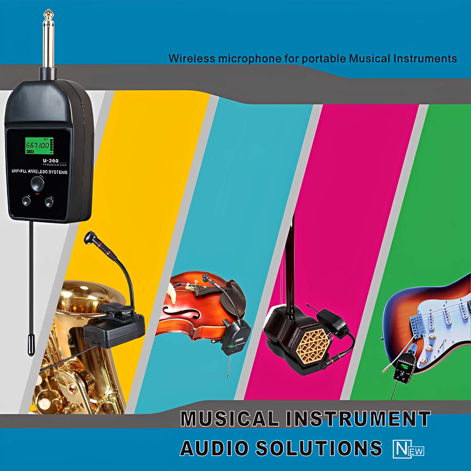 U-360 electroacoustic-instrument transmitter package wireless microphone system view 2