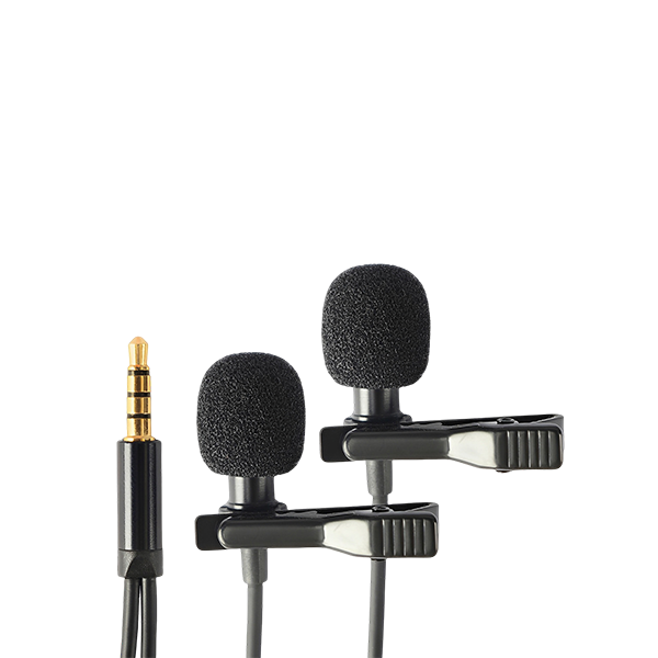 BY-M2D Dual Neck Clip Phone Microphone