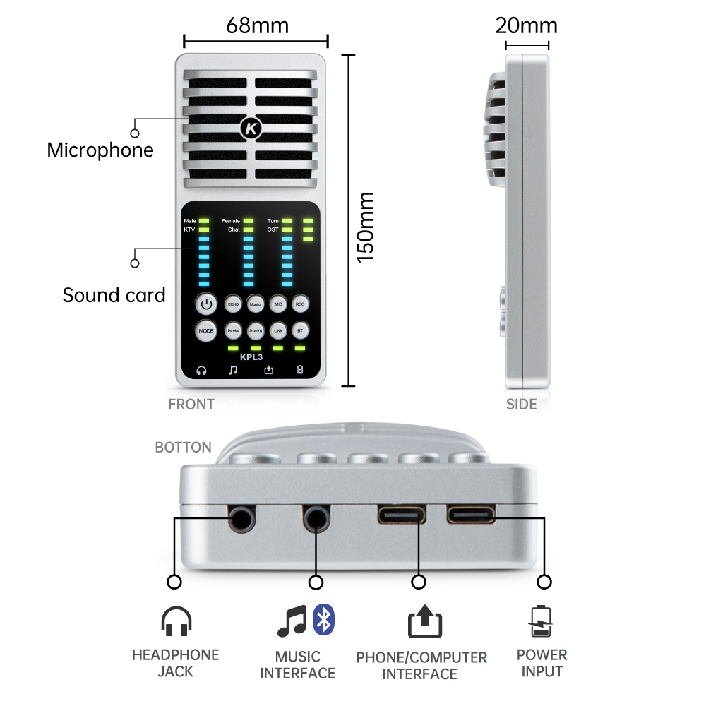 KPL3 microphone sound card product view 4