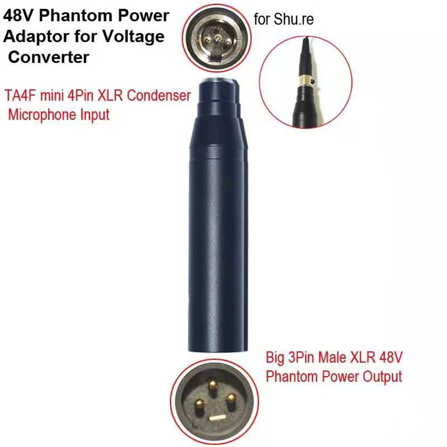 TA4F phantom power adapter product view 5