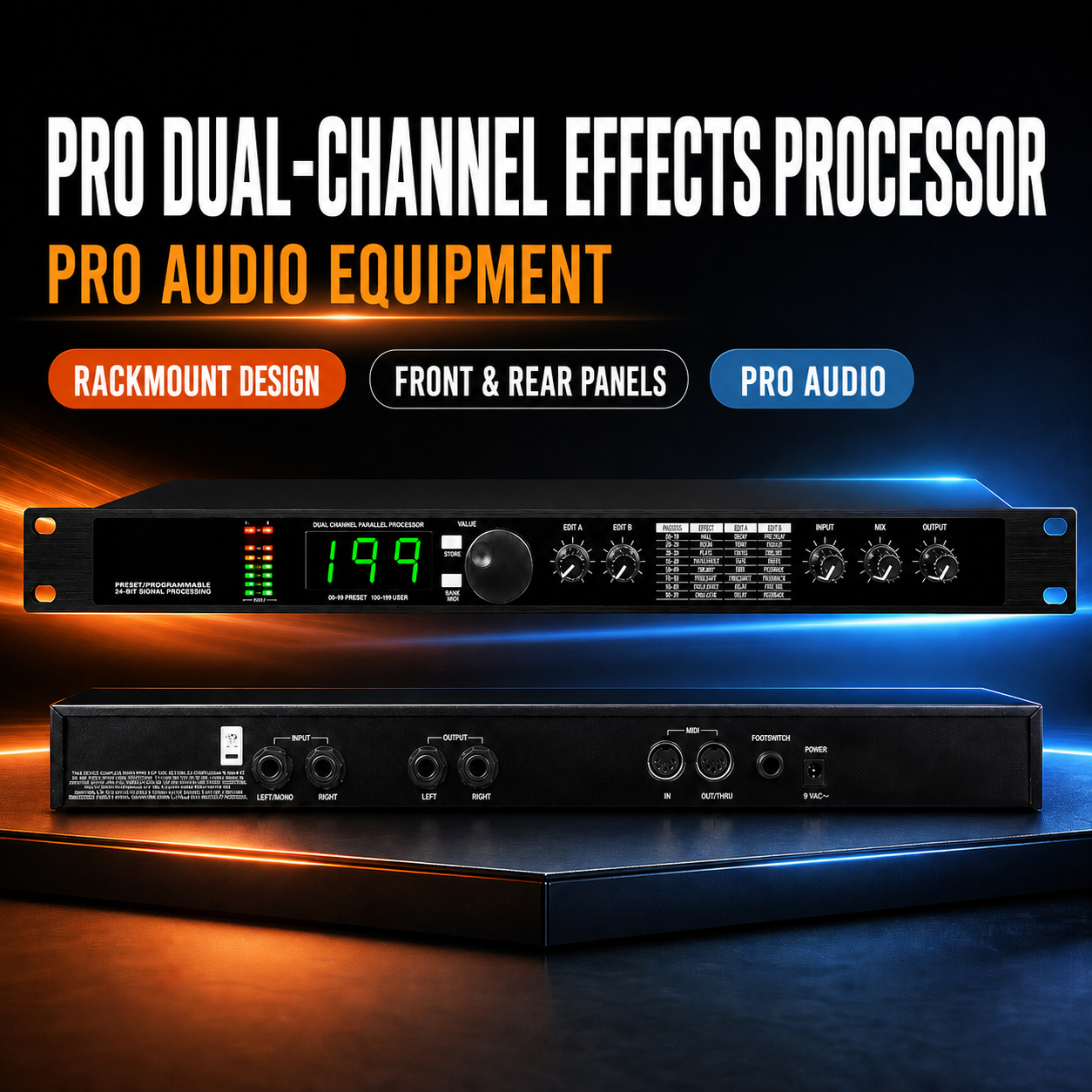 DG-4II Dual-Channel Digital Reverb & Multi-Effects Processor