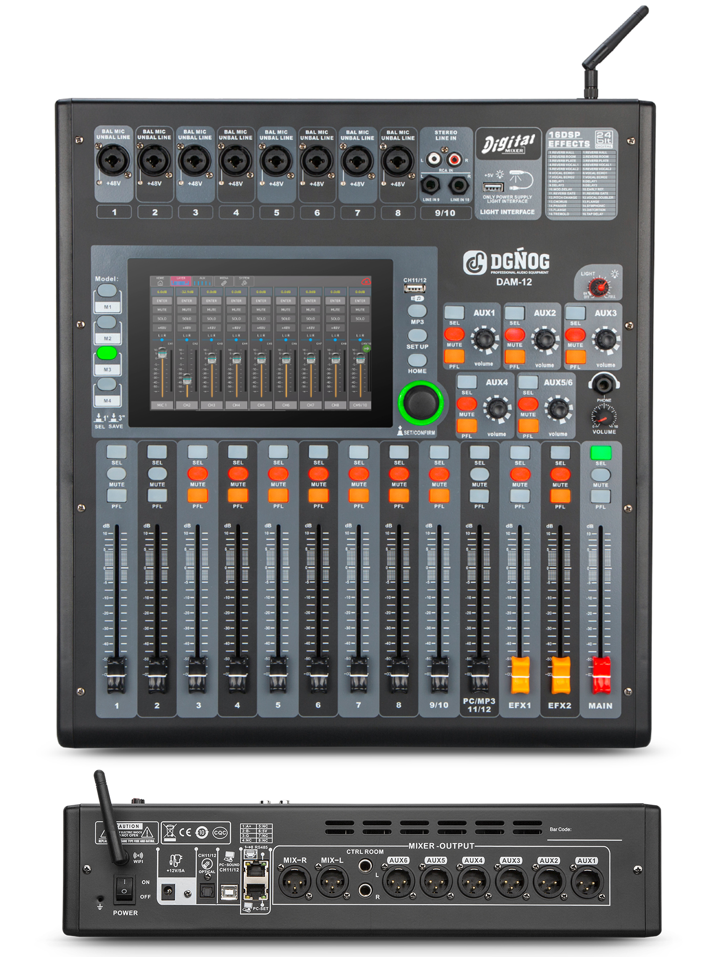DAM-12 12-Channel Professional Digital Mixer
