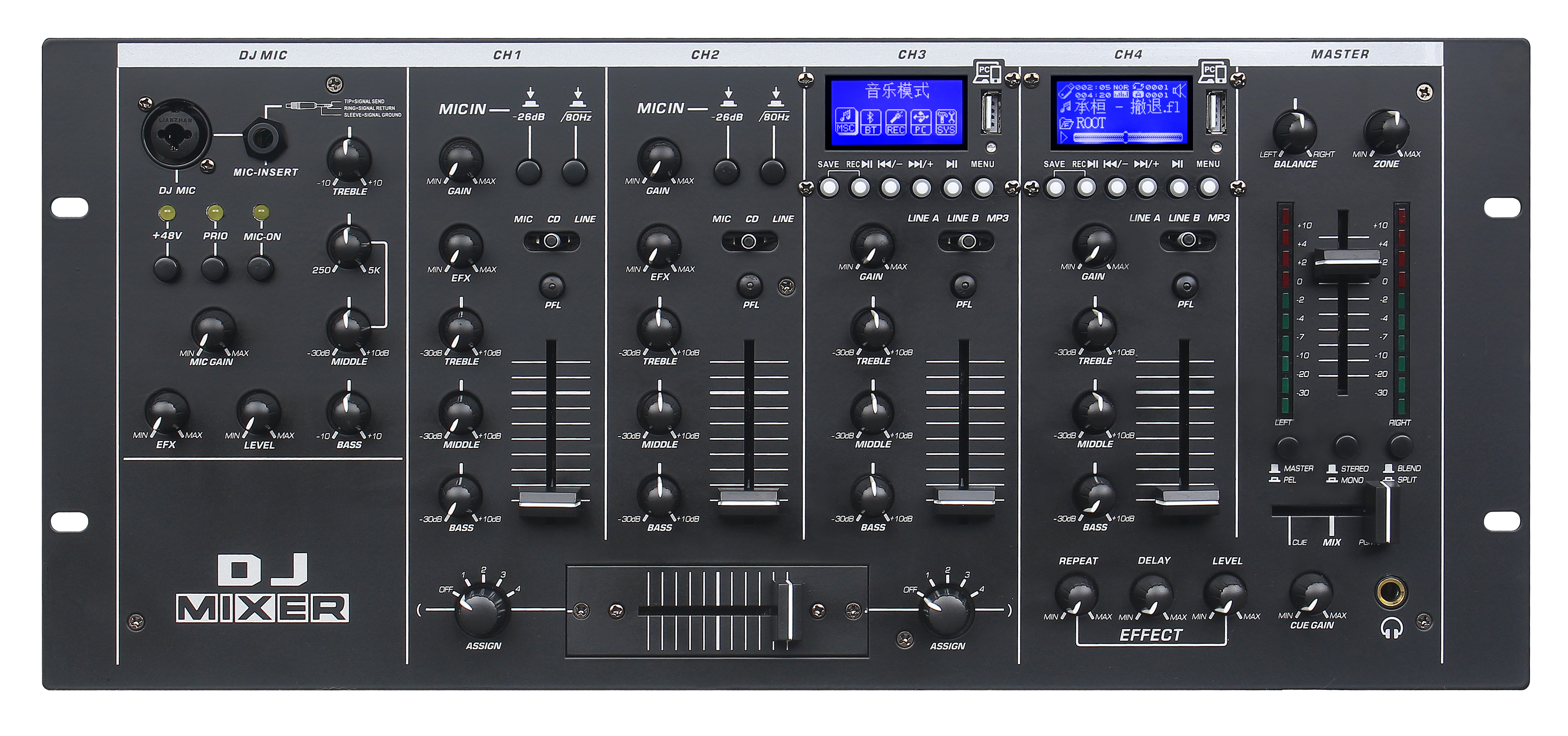DGNOG DJM8000 4U Professional DJ Mixer
