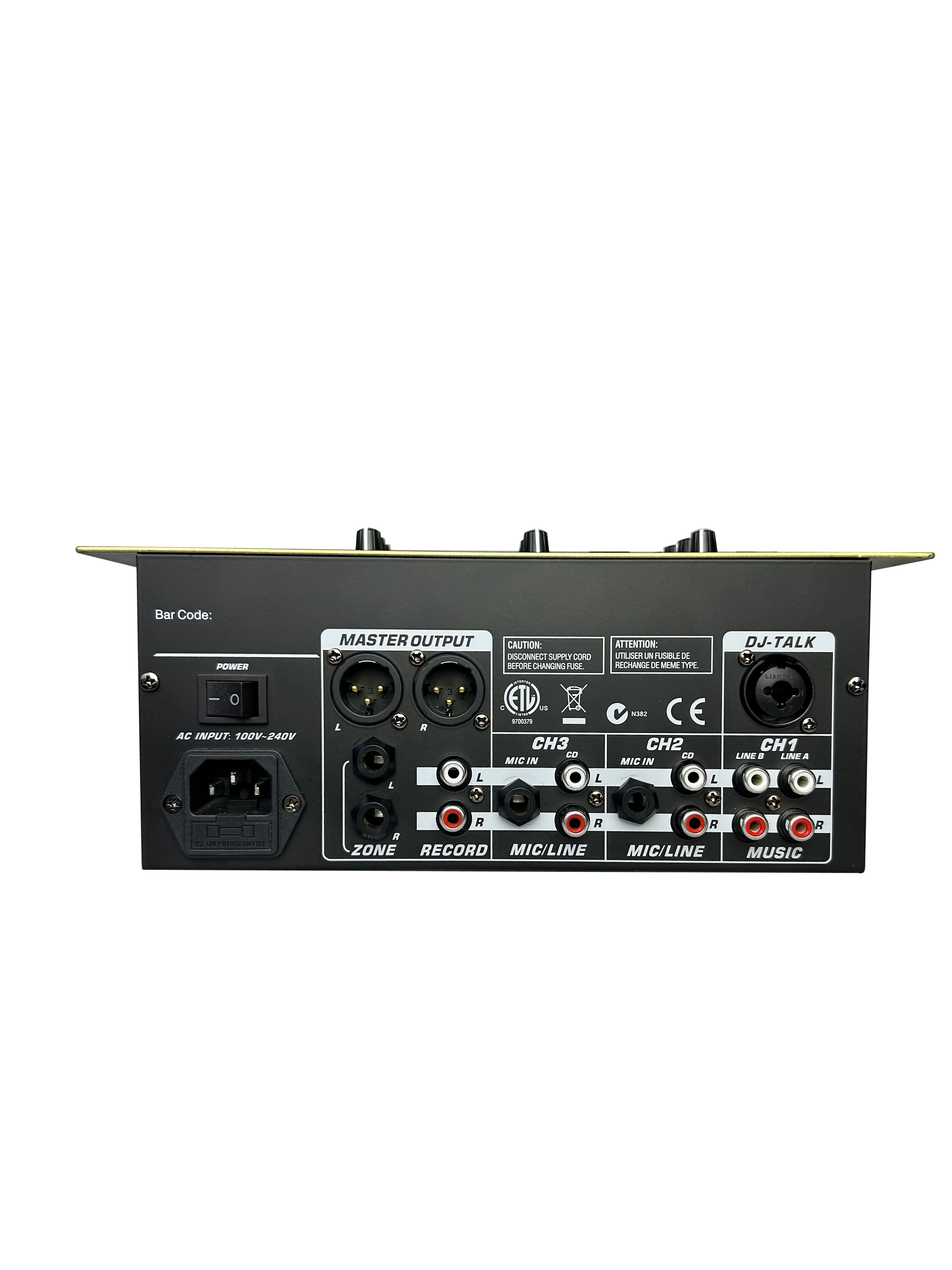 DGNOG DJM3000 professional DJ mixer rear panel connections