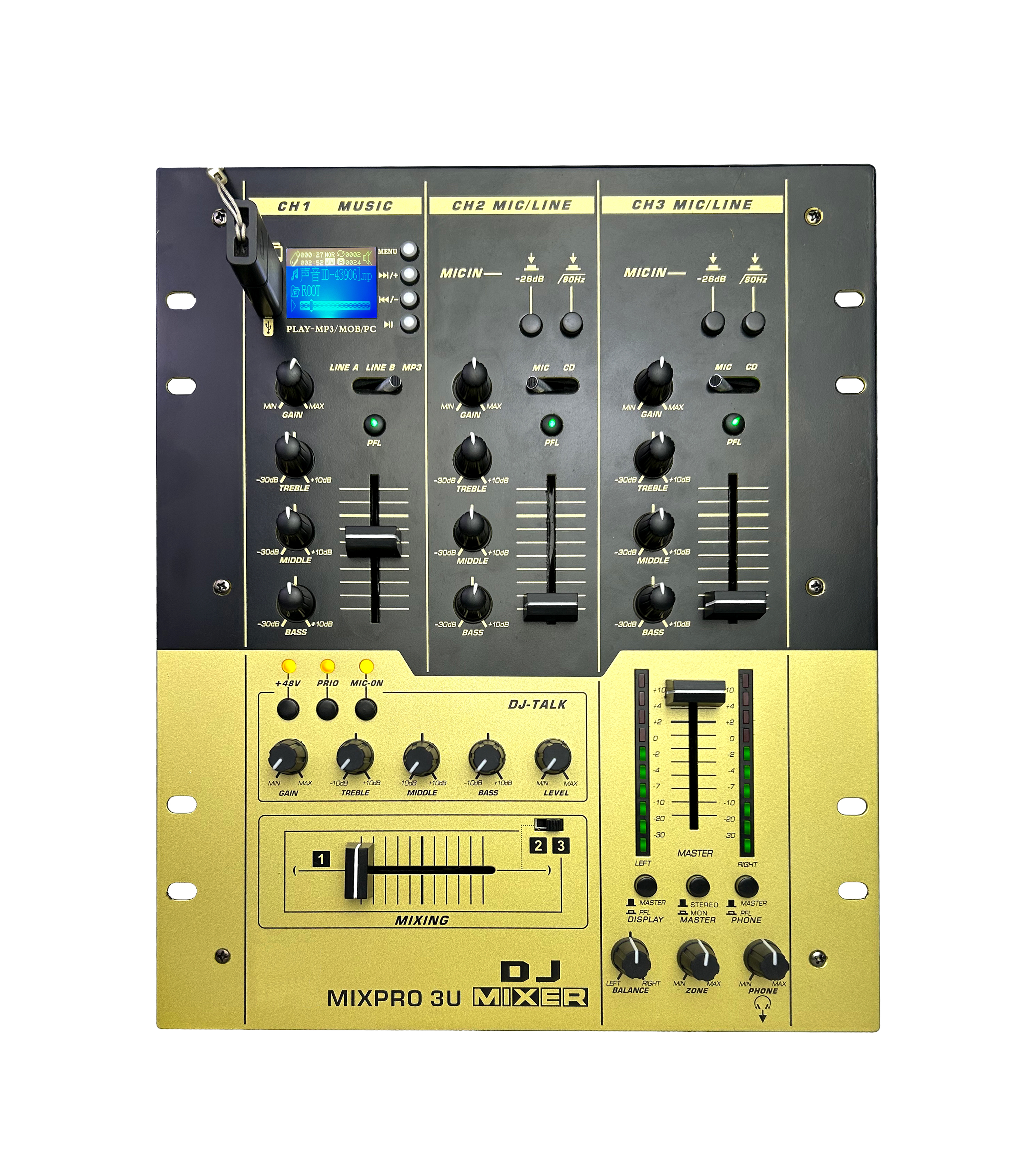 DGNOG DJM3000 professional DJ mixer front panel