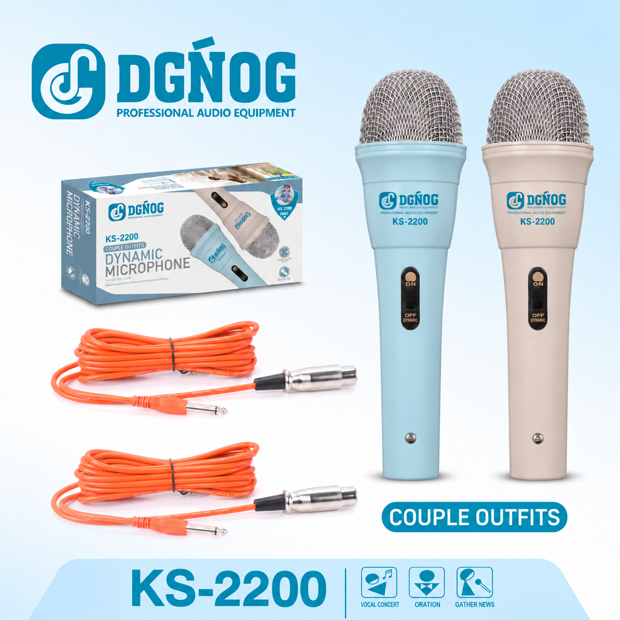 DGNOG KS-2200 / KS-3300 Plastic Body Wired Dynamic Microphone