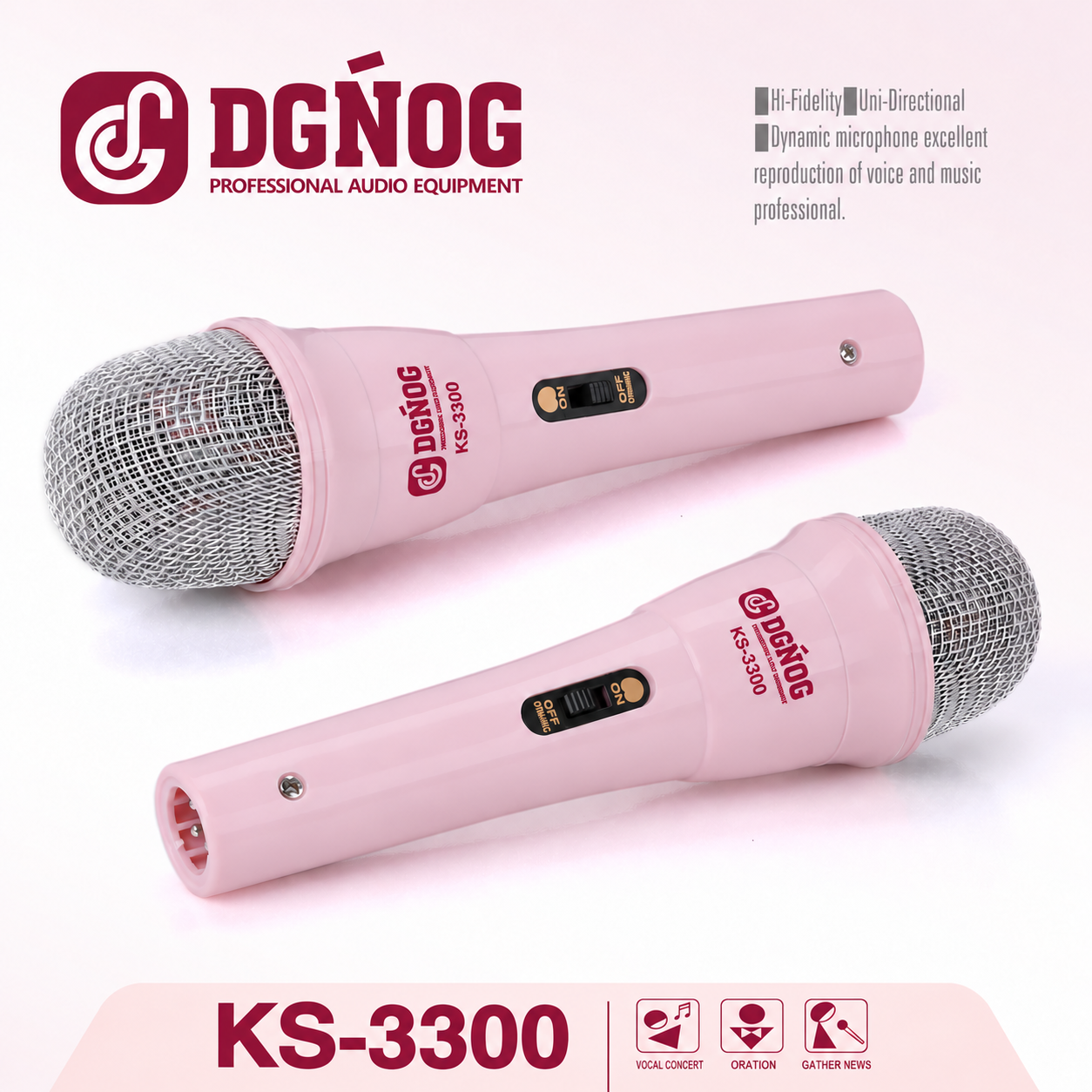 DGNOG KS-3300 plastic body wired microphone