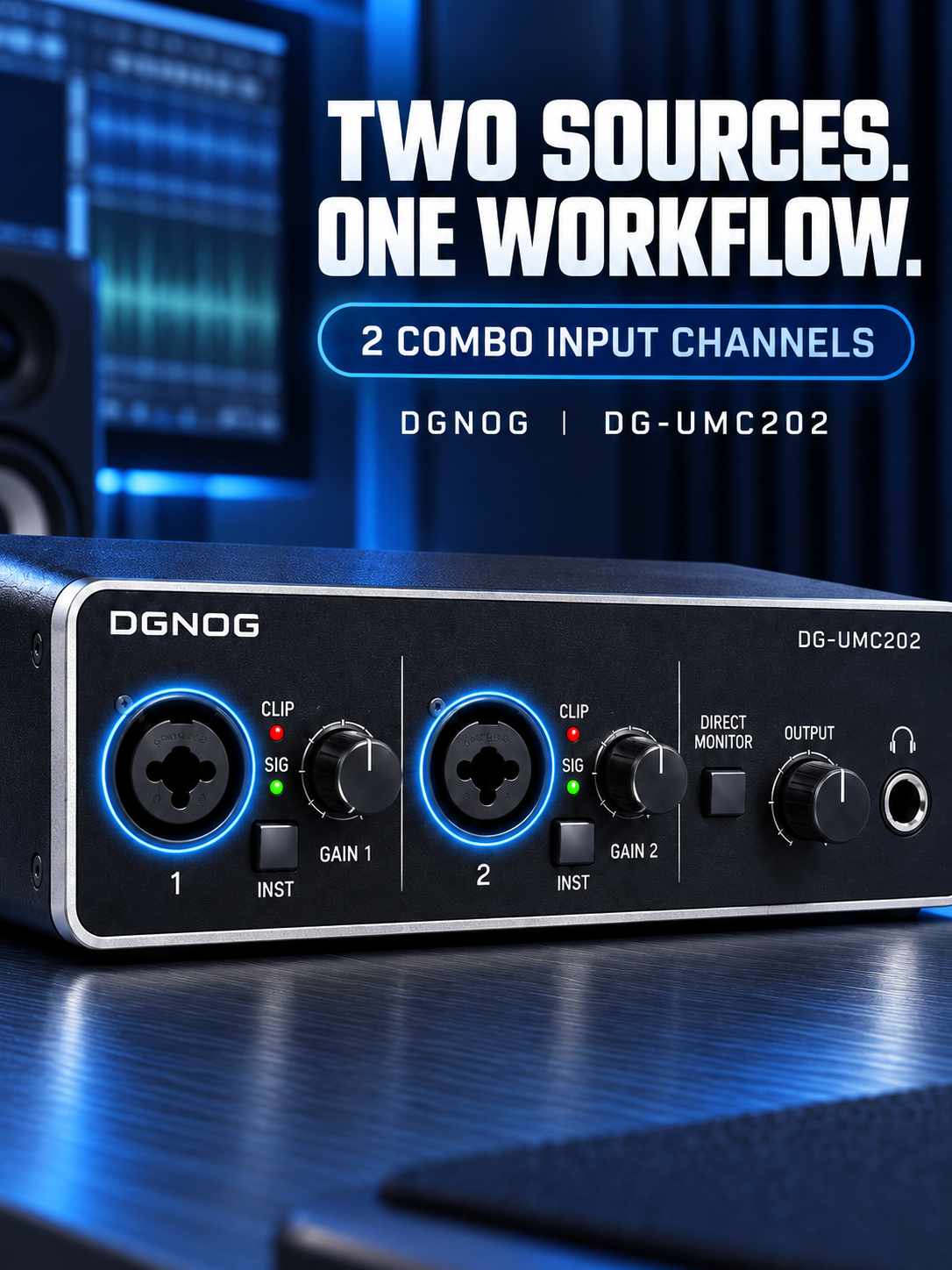 DGNOG DG-UMC202 2-In/2-Out USB Audio Interface product view
