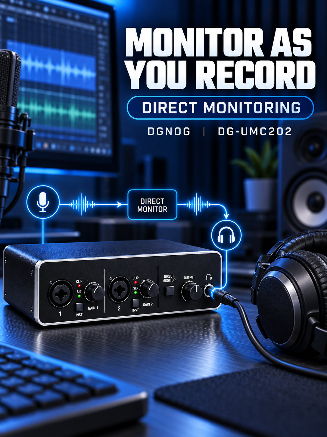 DGNOG DG-UMC202 2-In/2-Out USB Audio Interface product view